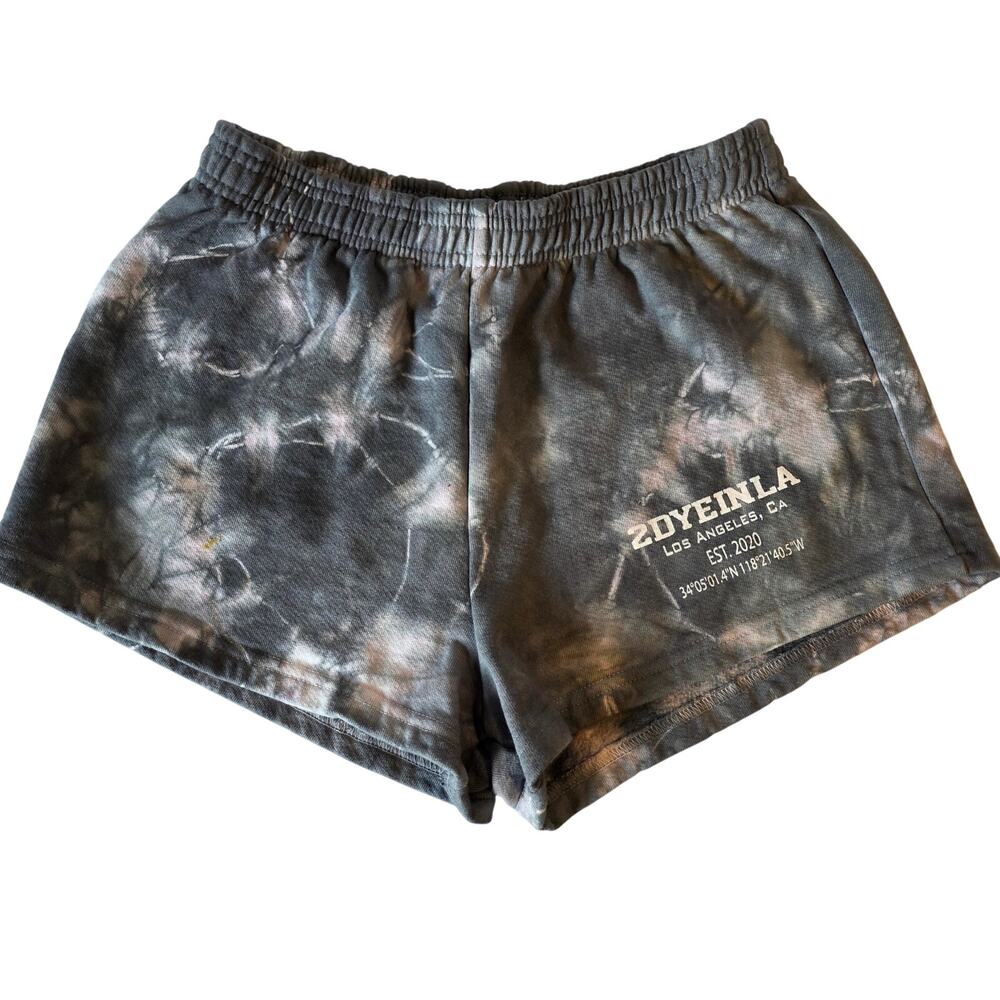 2DYEINLA Gray Tie Dye Sweat Shorts Los Angeles Est 2020 Sweat Shorts Small